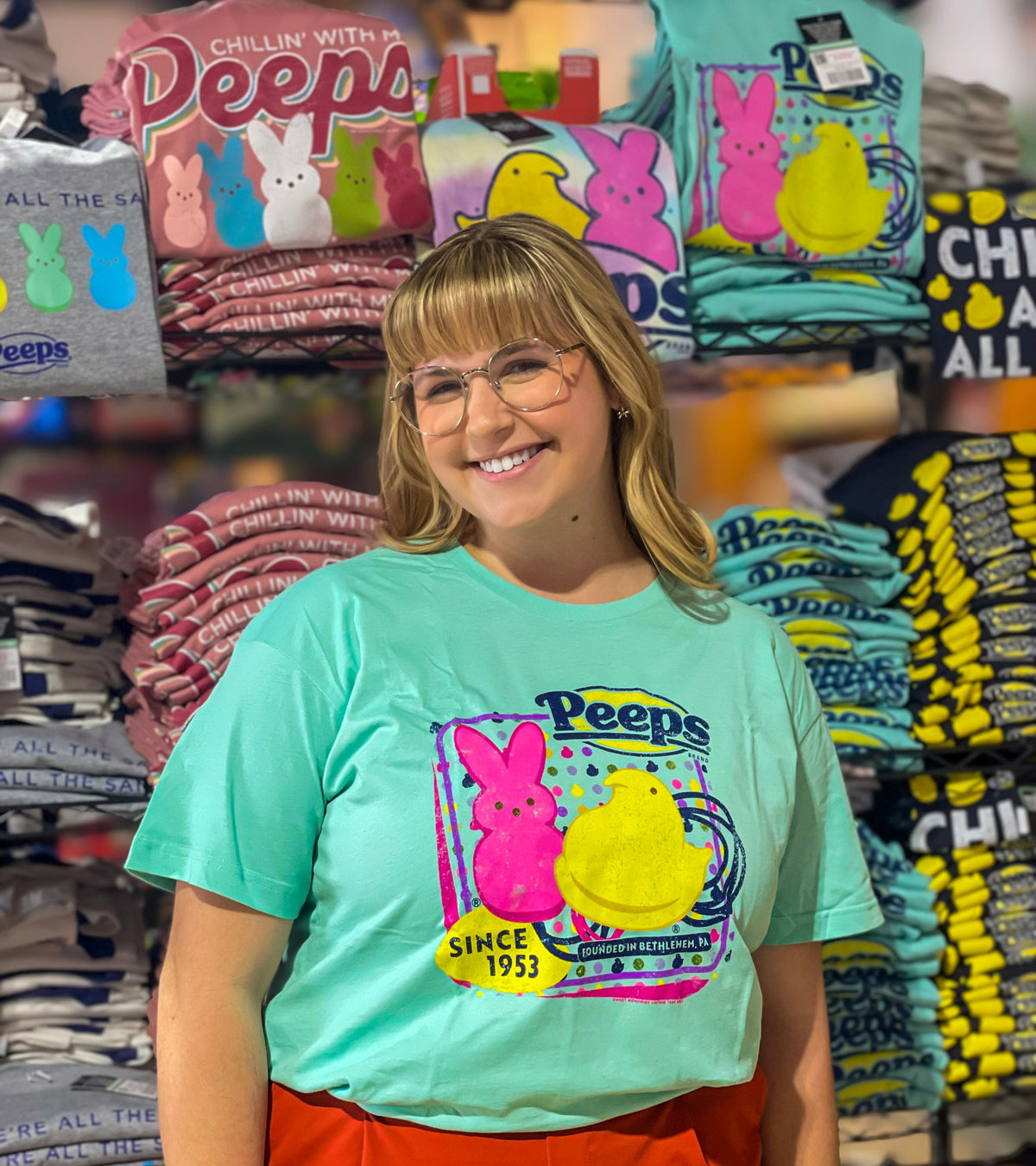 unisex peeps retro candy shirt styled casually nostalgic candy lover outfit
