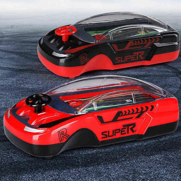 Racing Car Handheld Game Player with 3D Car Model and Steering Wheel, Real Auto Racing Game Console, Novelty Children Toy Racing Car Red