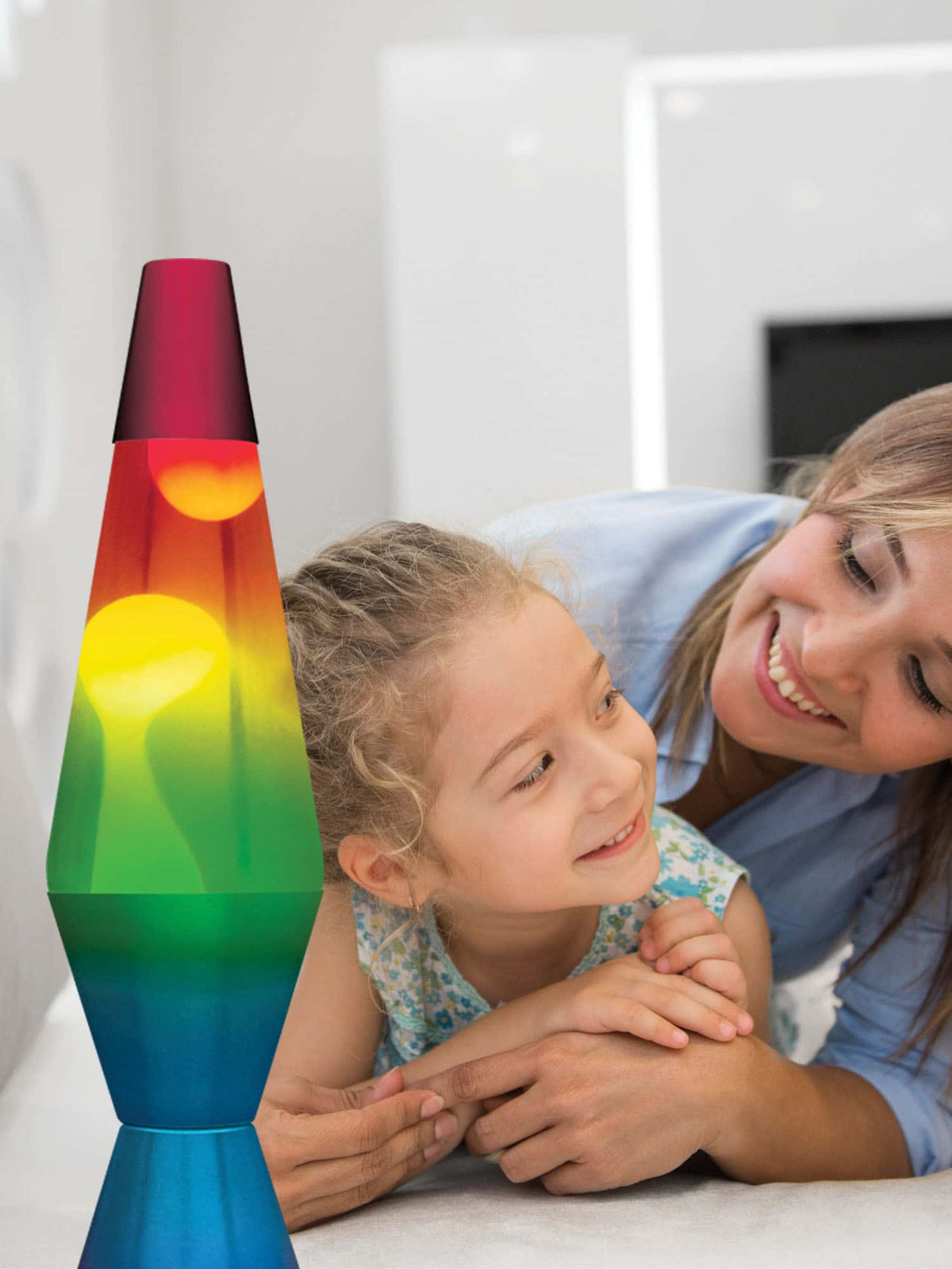 14.5" Lava Lamp Rainbow- White/Clear/Tricolor