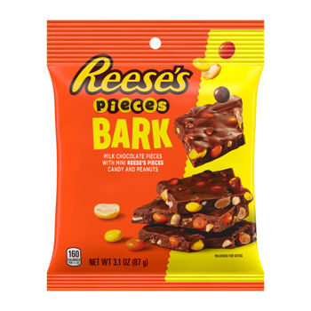 Reese's Pieces Bark w/ Reeses Pieces Minis & Peanuts Pouch 3.1oz