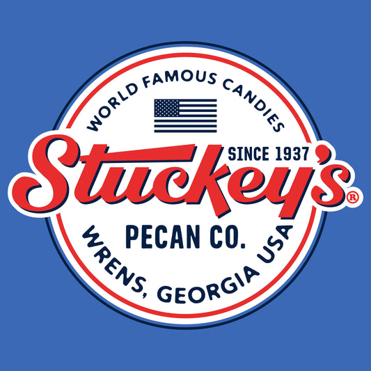 Stuckey's® Made in the USA artwork featuring vintage Americana-inspired graphics celebrating the iconic roadside candy and pecan brand.