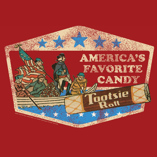 close up of tootsie roll americas favorite candy patriotic graphic