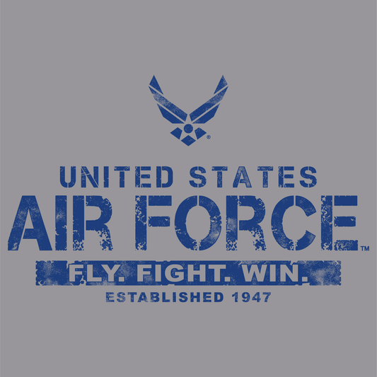 close up of us air force fly fight win est 1947 graphic