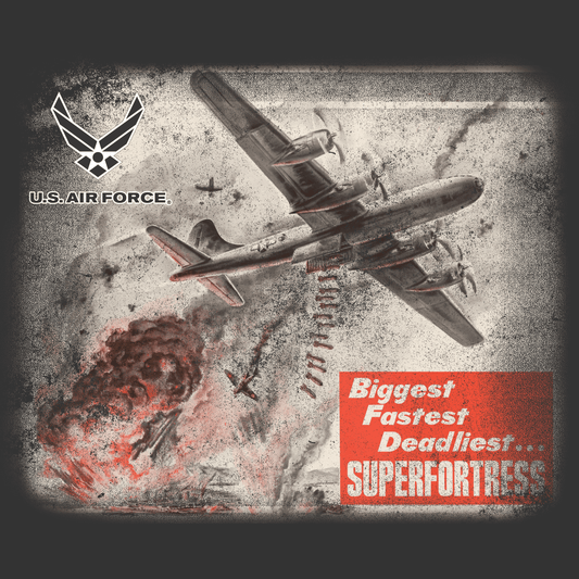 close up of us air force super fortress vintage aircraft graphic