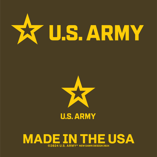 close up of us army logo graphic front print detail