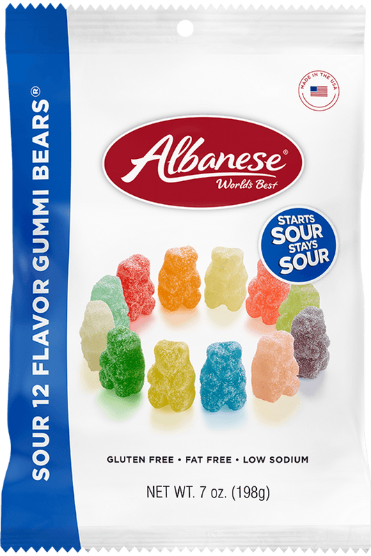 Albanese Sour 12-Flavor Mini Gummi Bears - 7oz