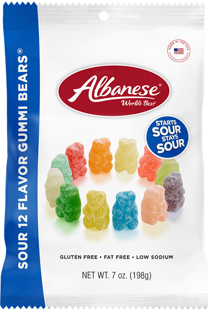Albanese Sour 12-Flavor Mini Gummi Bears - 7oz