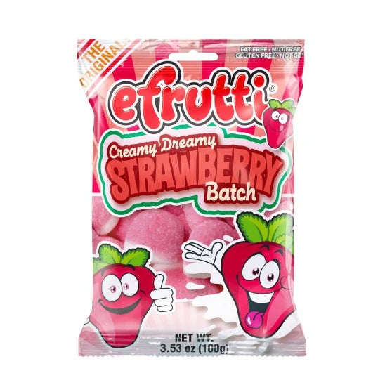 efrutti Creamy Dreamy Strawberry Batch Gummi Candy 3.5 oz. Bag – Sweet  Memories Vintage Tees & Candy