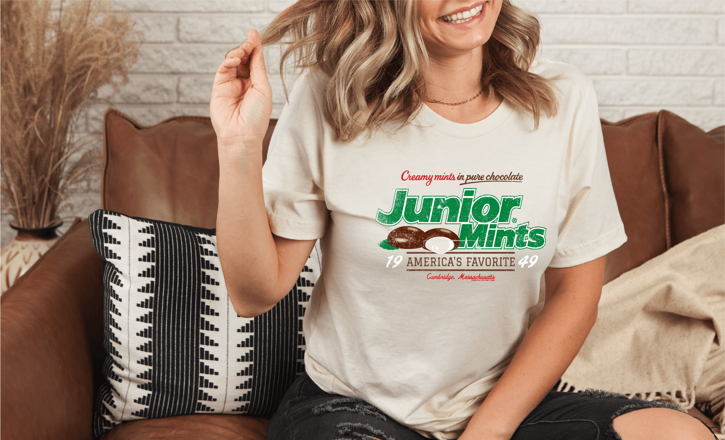 Junior Mints Tee | Chocolate Covered Creamy Mints Candy | Massachusetts Vintage Shirt