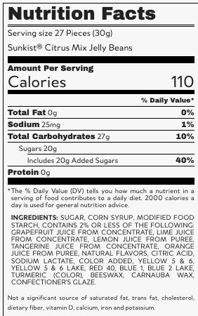 Sunkist® Citrus Mix Jelly Beans - 3.5oz Grab & Go®