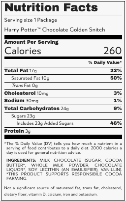 Harry Potter™ Golden Snitch Chocolate - 1.6oz Gable Box