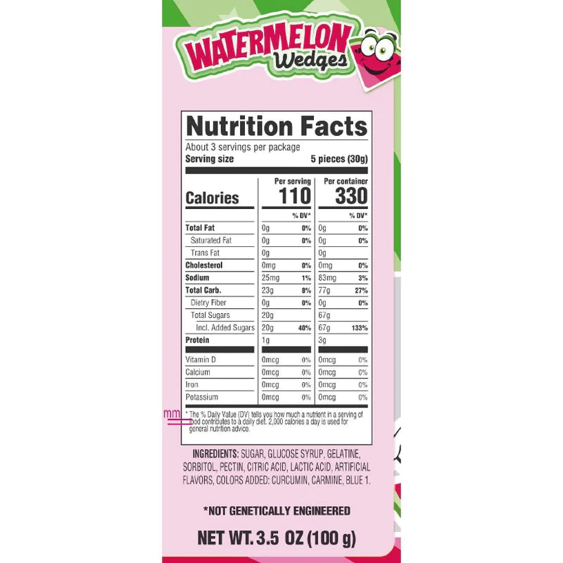 efrutti Watermelon Wedges Gummi Candy 3.5 oz. Bag
