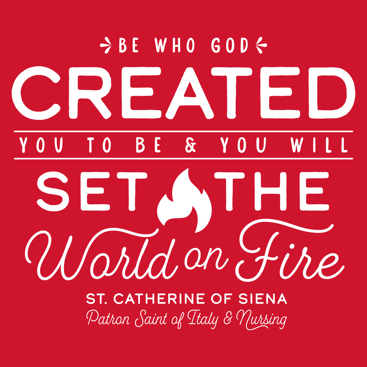 close up of saint catherine of siena catholic religious graphic