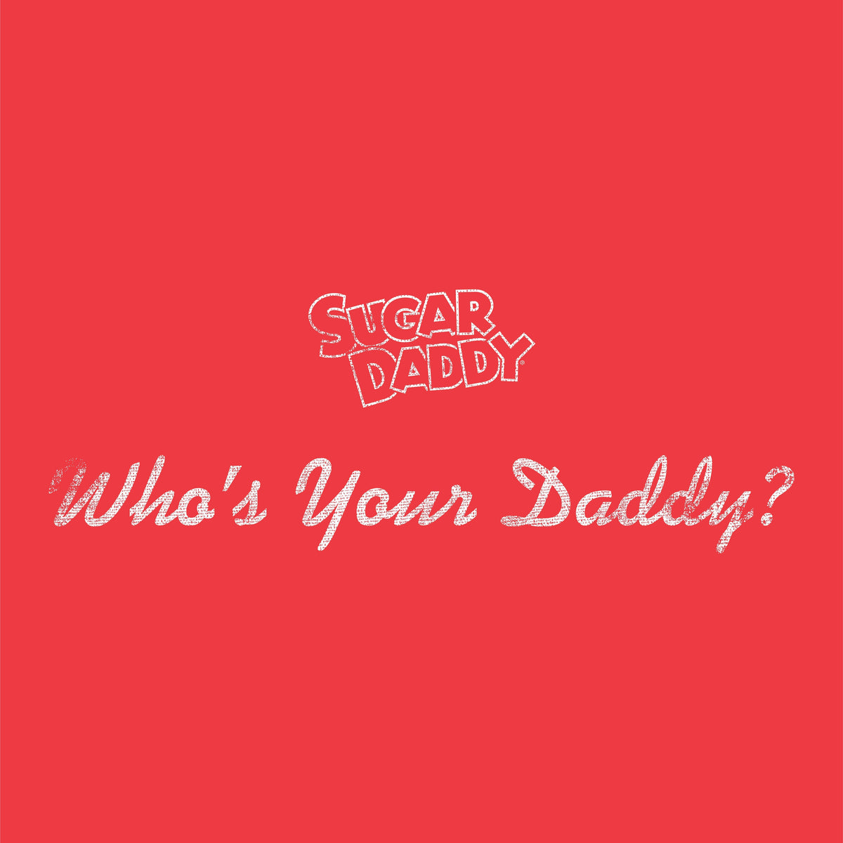 close up of sugar daddy whos your daddy retro candy graphic