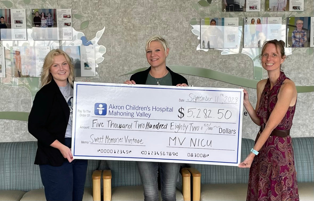 Sweet Memories Vintage Tees & Candy Presents Quarterly Donation to Akron Children’s NICU