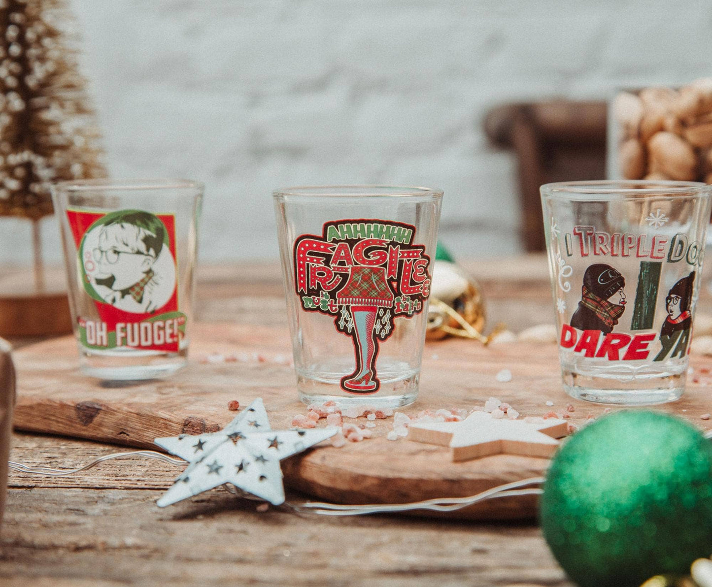 Toynk - A Christmas Story Quotes 4 Piece Mini Glass Set