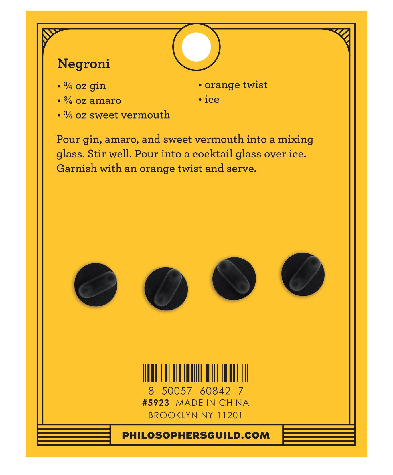 Negroni Cocktail Pin Set