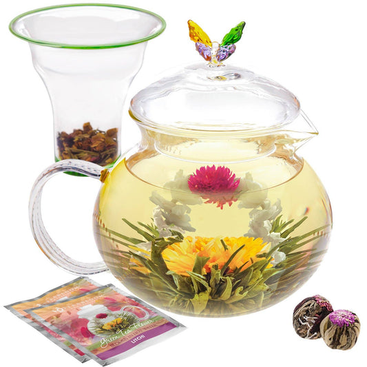 Teabloom Wings of Love Teapot with Loose Tea Glass Infuser