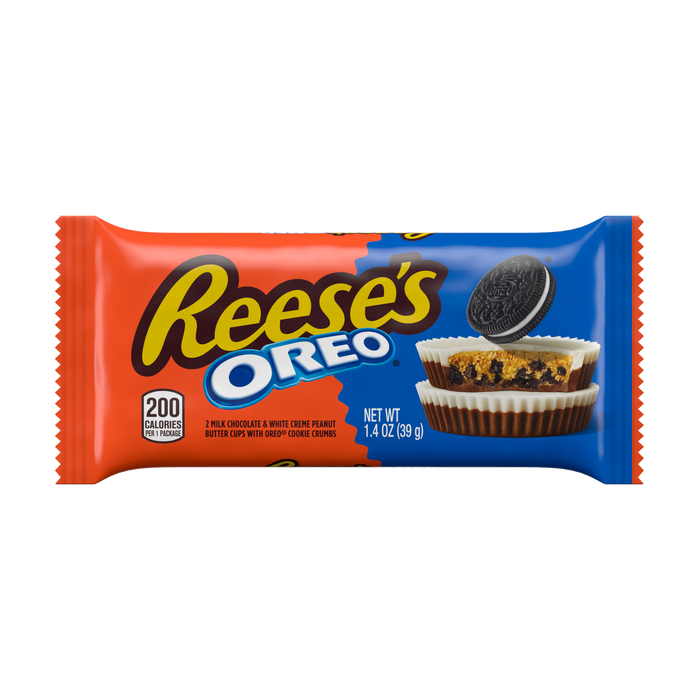 Reese's Oreo Milk Chocolate & White Creme Cups Filled with Peanut Butter & Oreo Cookie Pieces 1.4oz
