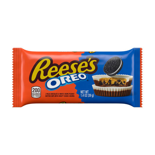Reese's Oreo Milk Chocolate & White Creme Cups Filled with Peanut Butter & Oreo Cookie Pieces 1.4oz