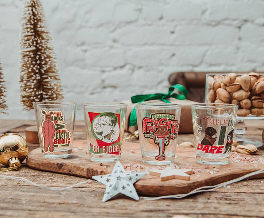 Toynk - A Christmas Story Quotes 4 Piece Mini Glass Set