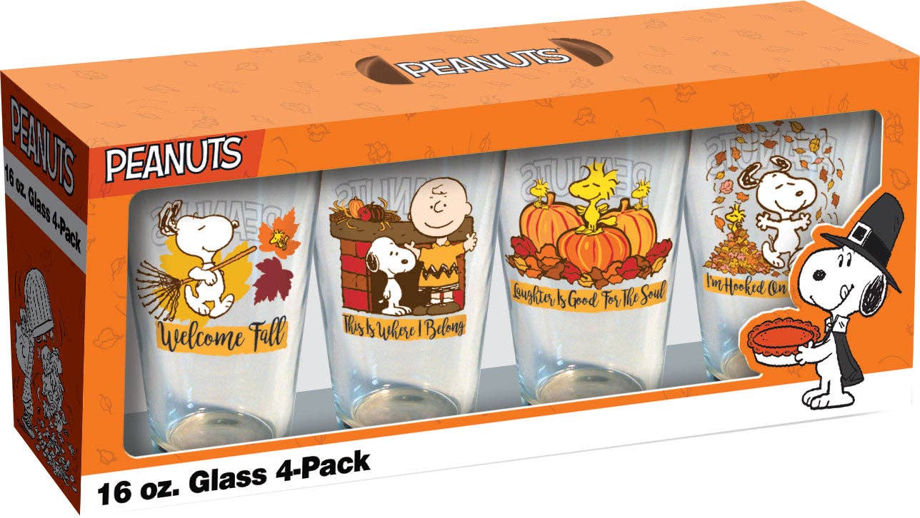 Peanuts Welcome Fall Drinking Glass Set (4-Pack)