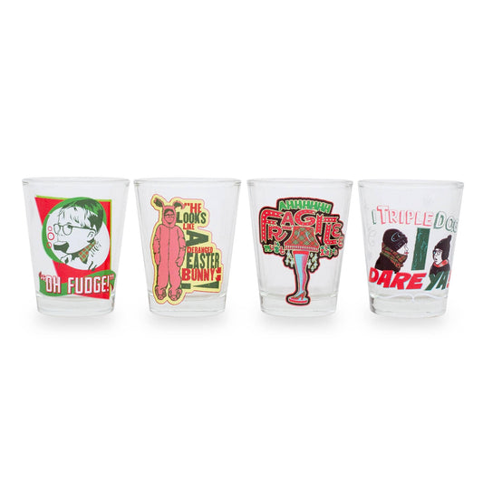 Toynk - A Christmas Story Quotes 4 Piece Mini Glass Set