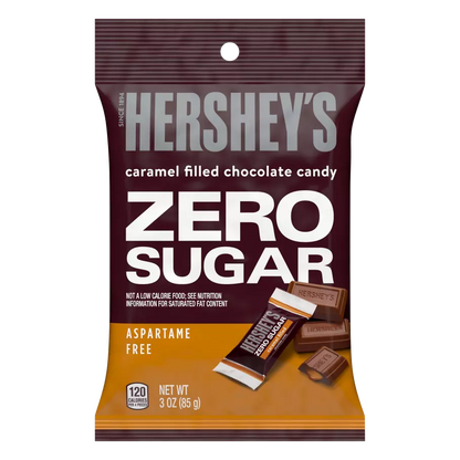 Hershey's Zero Sugar Chocolate Filled w/ Caramel Peg Bag 3oz