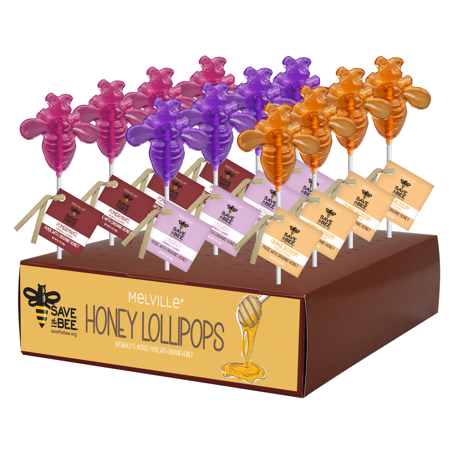 Melville Candy Company - "Save The Bee" Honey Lollipops