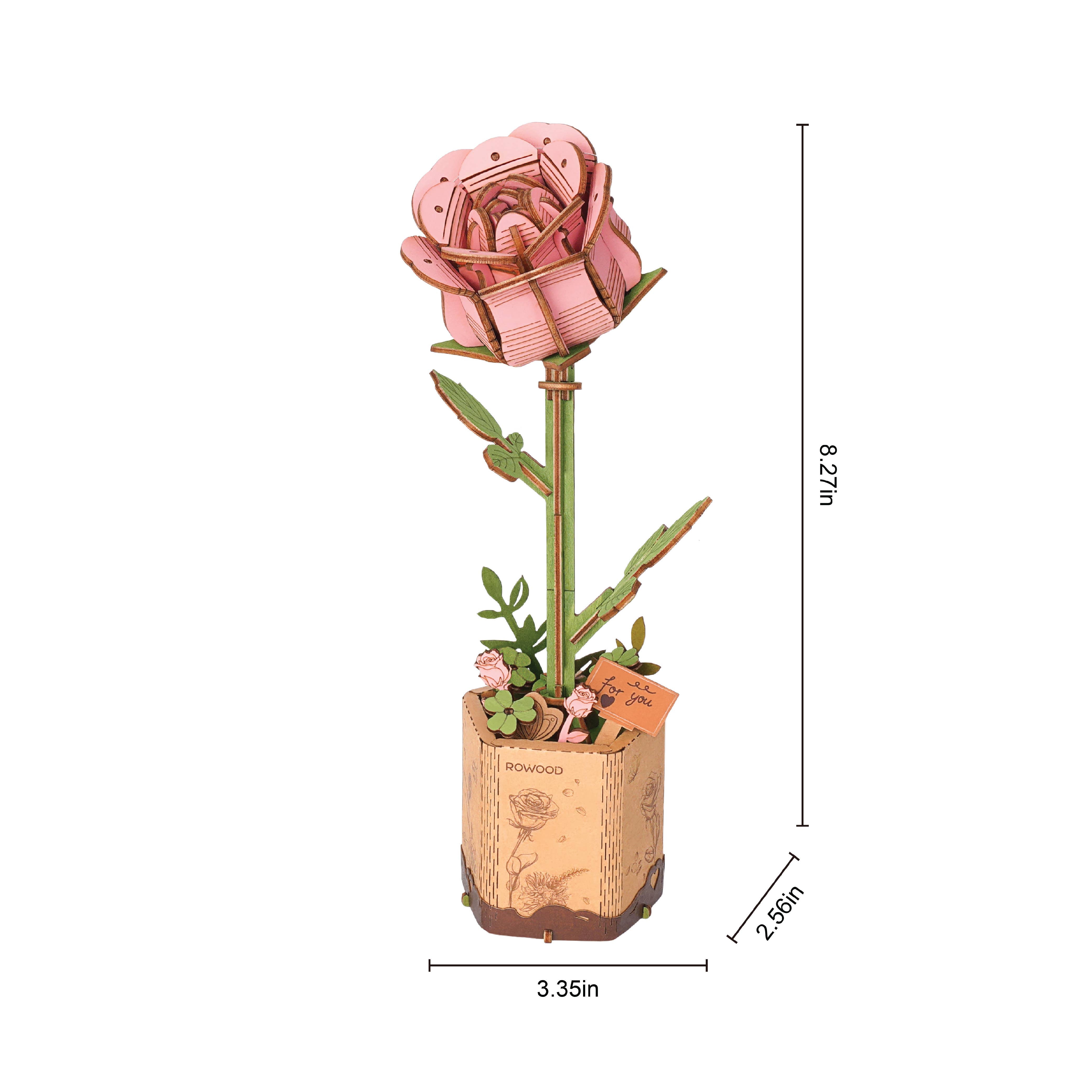 売約済フラワー 3Dデイジー ヌードピンク＆ローズゴールド ウォッチ Amazon.com: Wowood 3D Flower Wooden Puzzles for Adults-Pink Rose