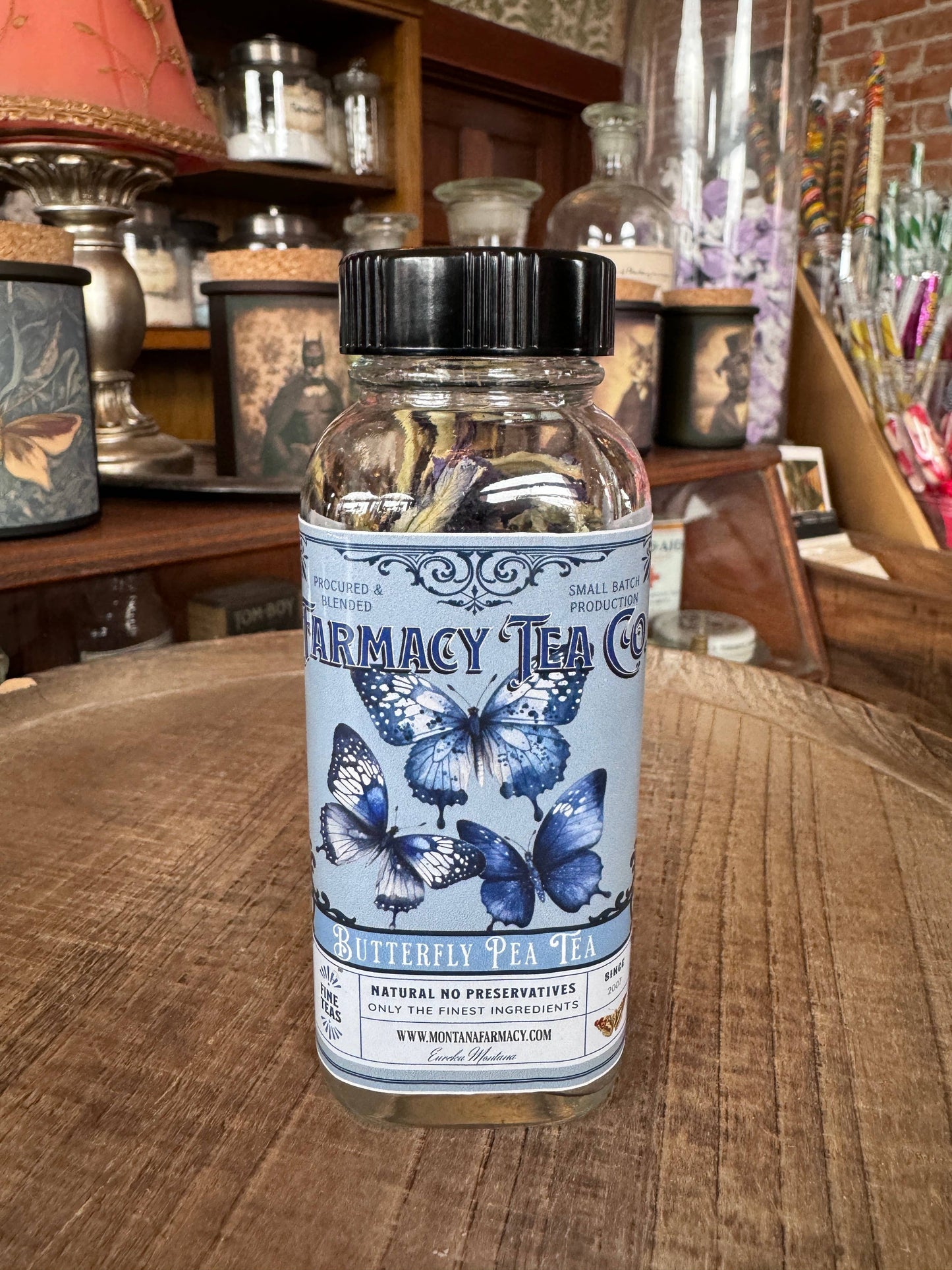 Butterfly Pea Tea in a jar Fantastical alluring Color