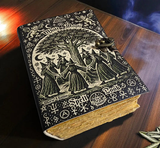 White Magic Leather Handmade Journal