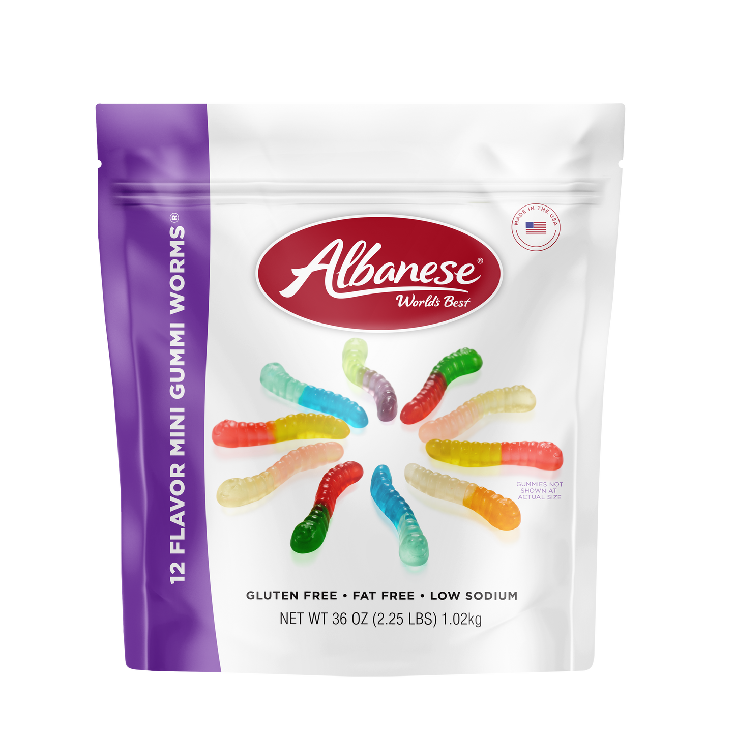 Albanese Gusseted Family Share 12 Flavor Mini Gummi Worms 36oz