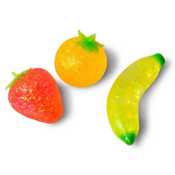 Showcase - Scrunchems® Sugar Squish Fruits Squishy | 3-Piece Glitter