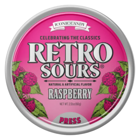 Retro Sours 60g Tin Raspberry