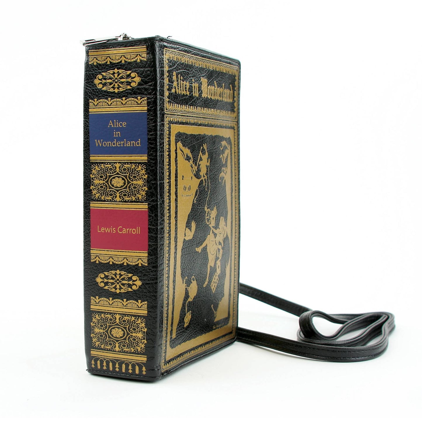 Alice in Wonderland Book Clutch Bag - Black and Gold