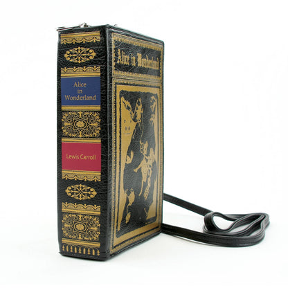 Alice in Wonderland Book Clutch Bag - Black and Gold
