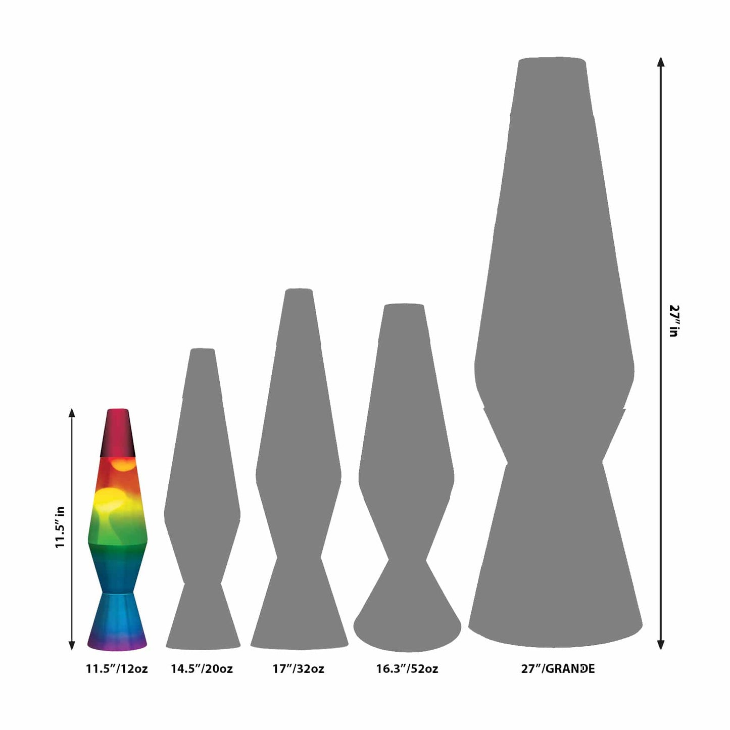 11.5" Lava Lamp- White/Tricolor