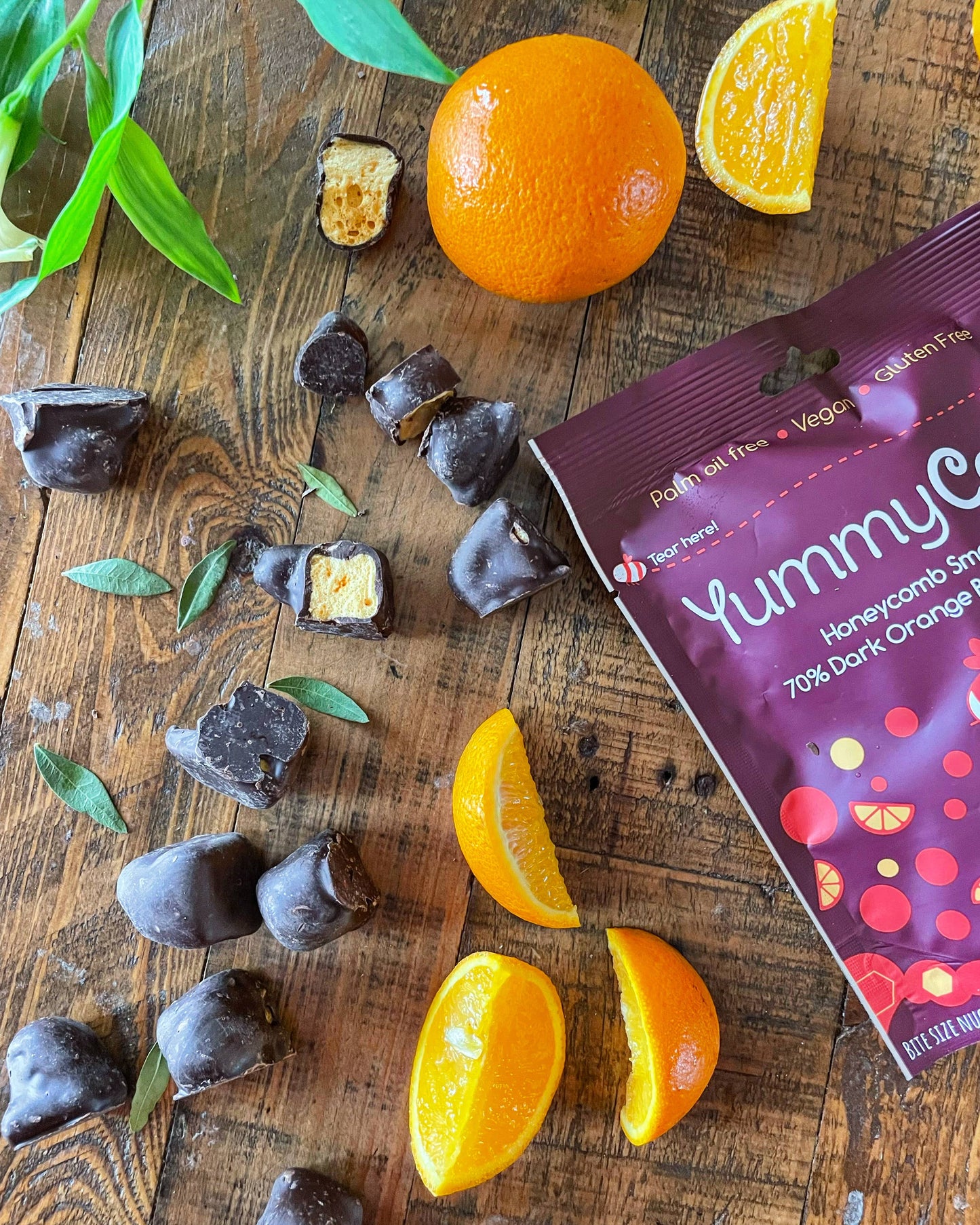 70% Dark Orange Belgian Chocolate Honeycomb pouches 100g