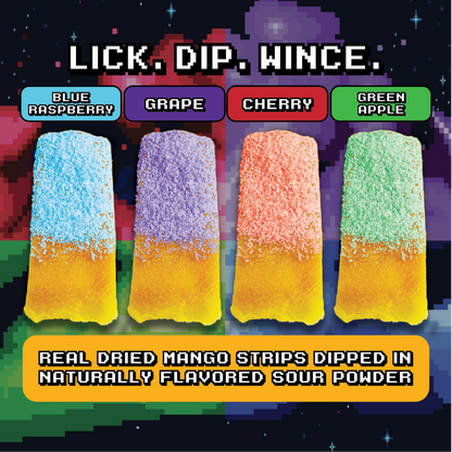 Final Boss Sour - Mango Dippers 1-Pack (Blue Razz, Green Apple, Grape, Cherry)
