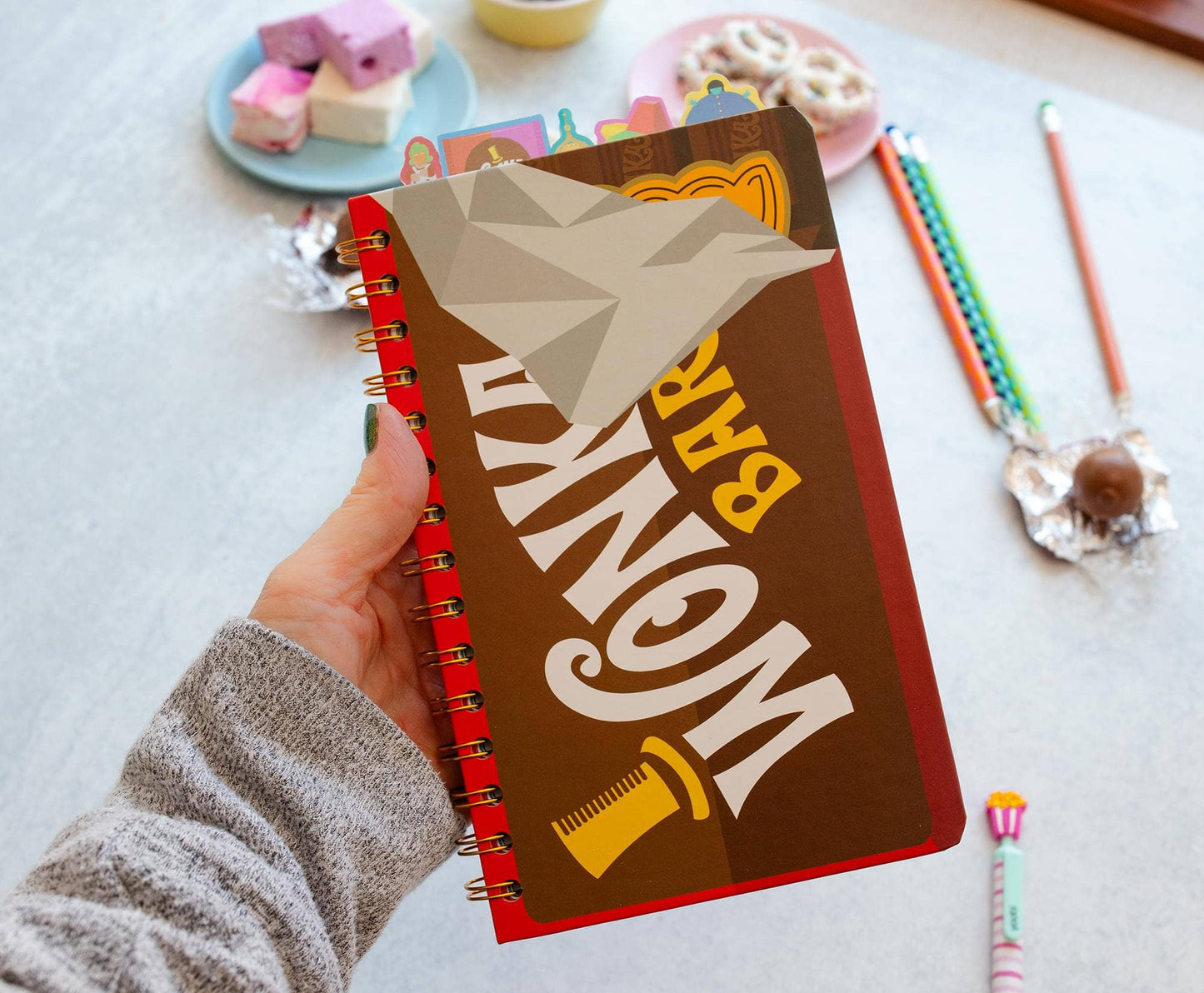 Toynk - Willy Wonka Bar 5-Tab Spiral Notebook With 75 Sheets