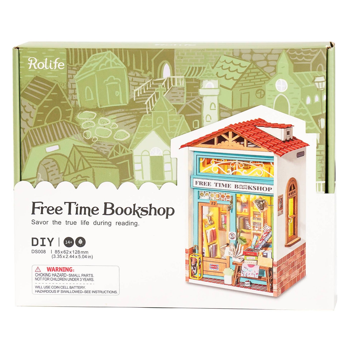 DIY Miniature House Kit: Free Time Bookshop