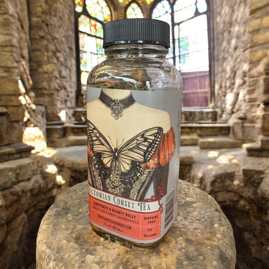 Vintage Victorian Corset Tea support a bloaty tummy Tea Jar