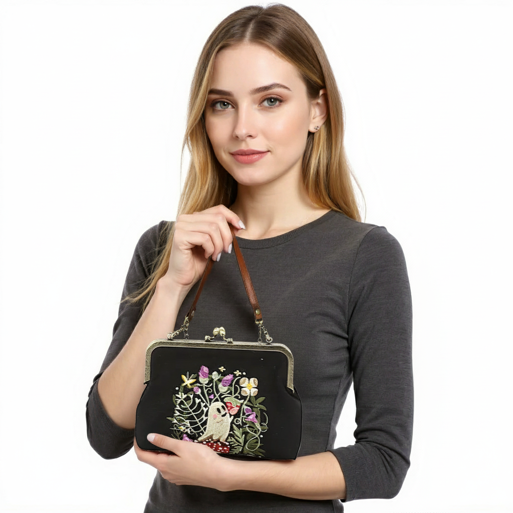 Ghost in Strawberry Field Kisslock Bag