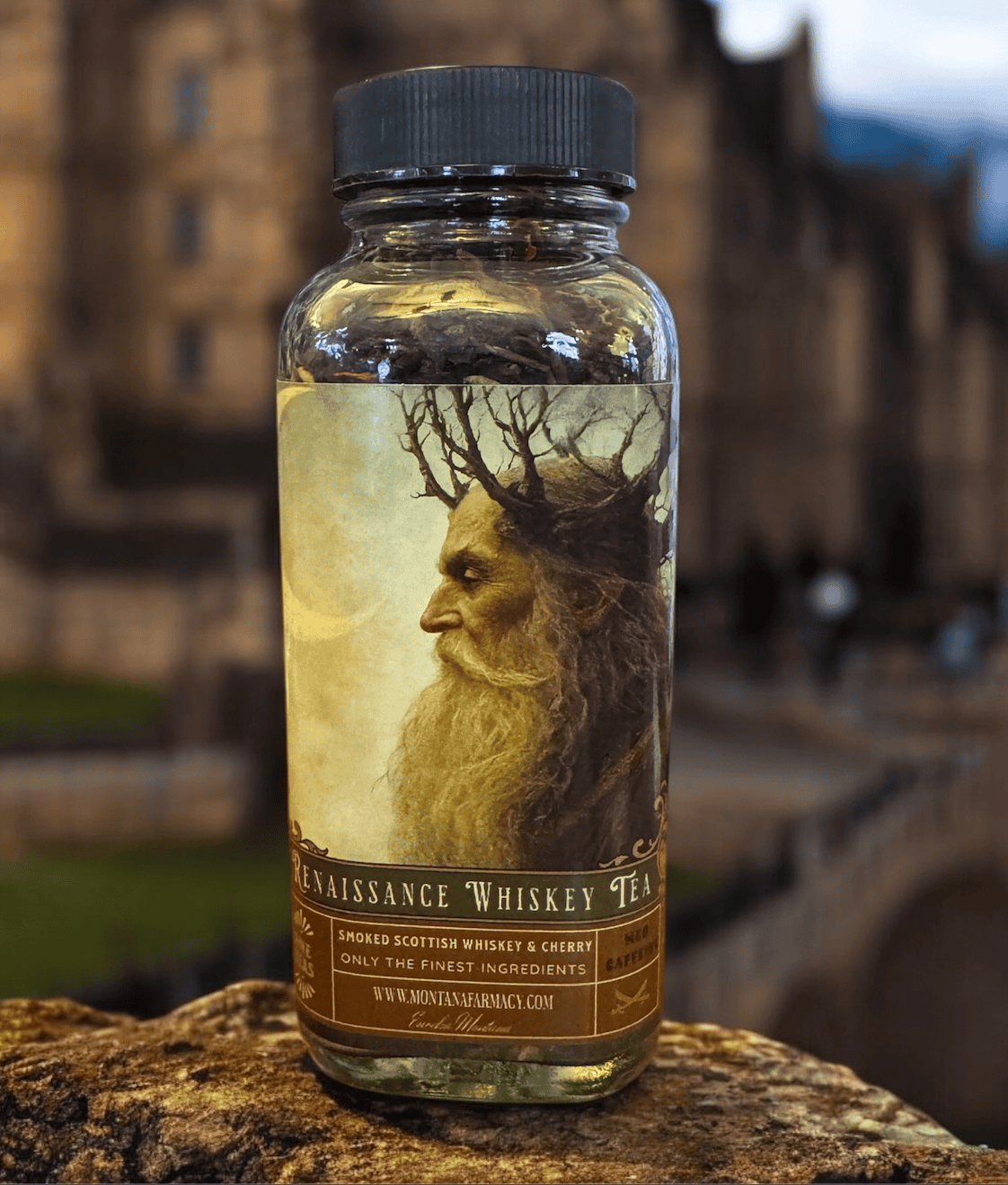Renaissance Faire Smoked Cherry Whiskey Tea in a glass jar