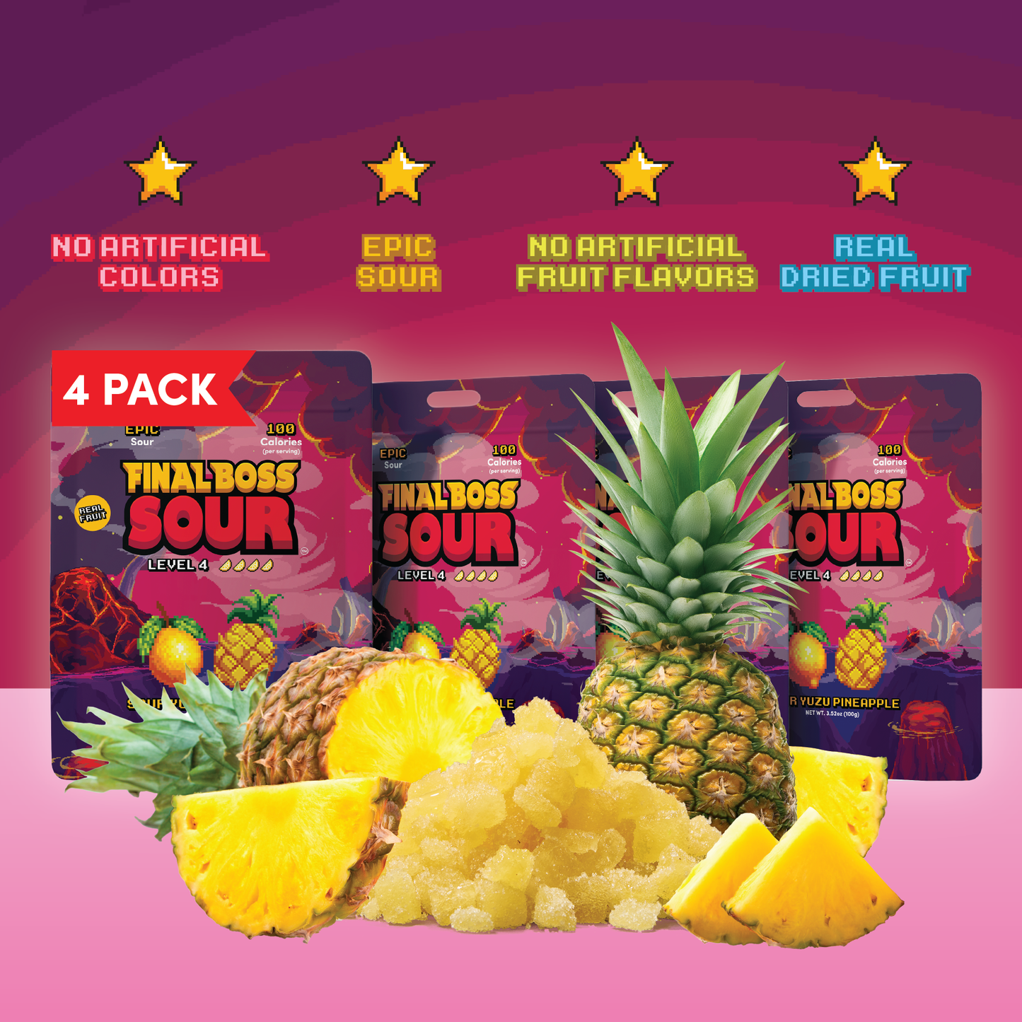 Final Boss Sour - Yuzu Pineapple (Level 4) (4 Pack)