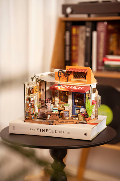 DIY Miniature House Kit: Corner Bookstore