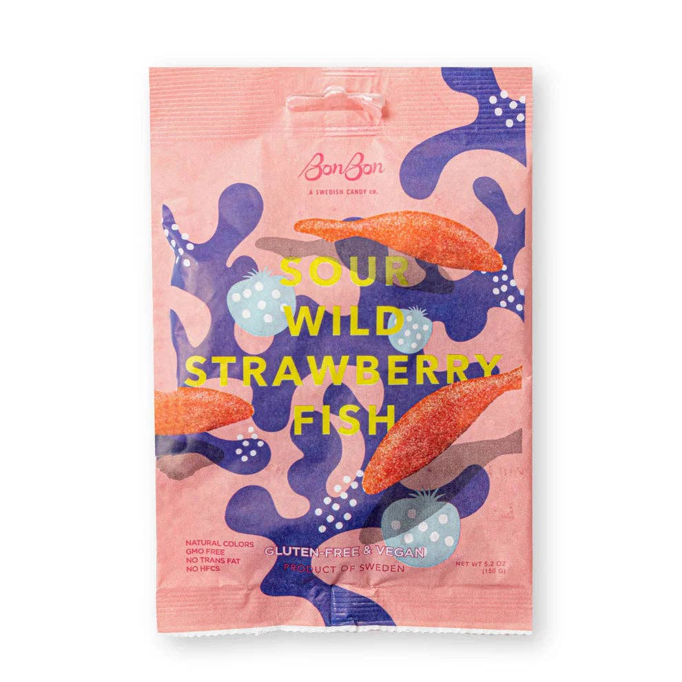BonBon's Sour Wild Strawberry Fish 150g