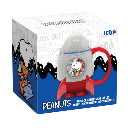Peanuts Snoopy in Space Rocketship Molded Mug with Cap (16oz