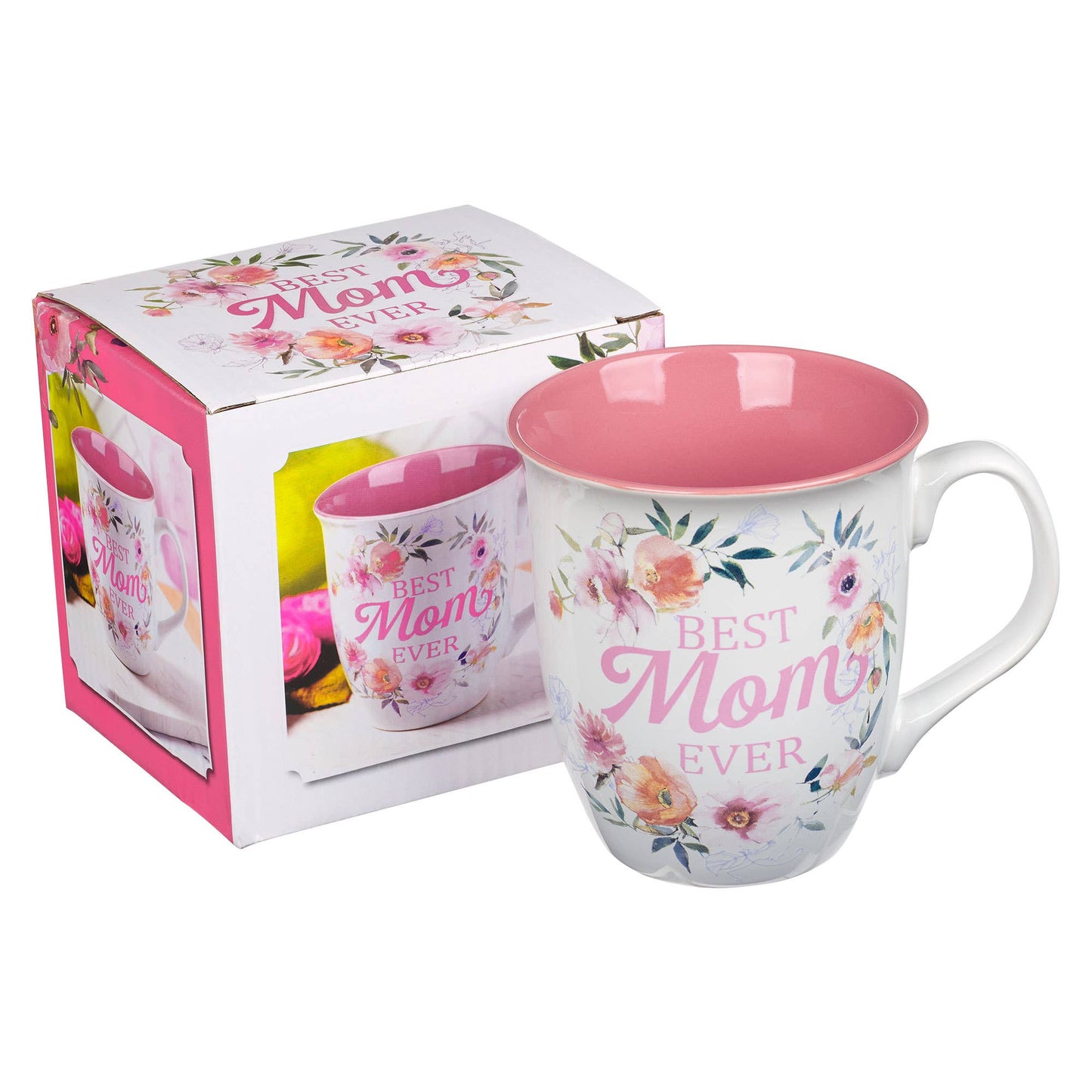Best Mom Ever White and Pink Coffee Mug - Numbers 6:24